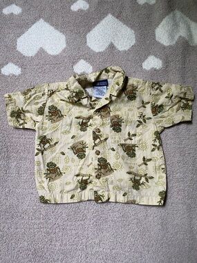 Faded Glory 18 months vintage frog short sleeve button down shirt